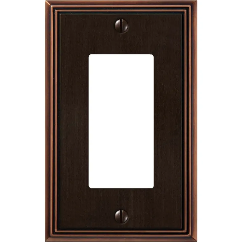Amerelle Metro Aged Bronze 1 Gang Die-Cast Metal Decorator Wall Plate 1 Pk