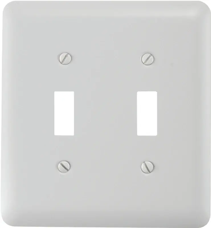 Amerelle Devon White 2 Gang Stamped Steel Toggle Wall Plate 1 Pk