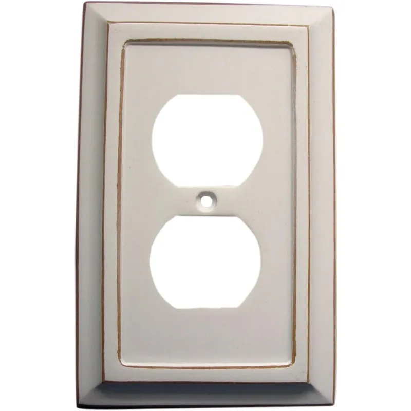 Amerelle Savannah White 1 Gang Wood Duplex Wall Plate 1 Pk