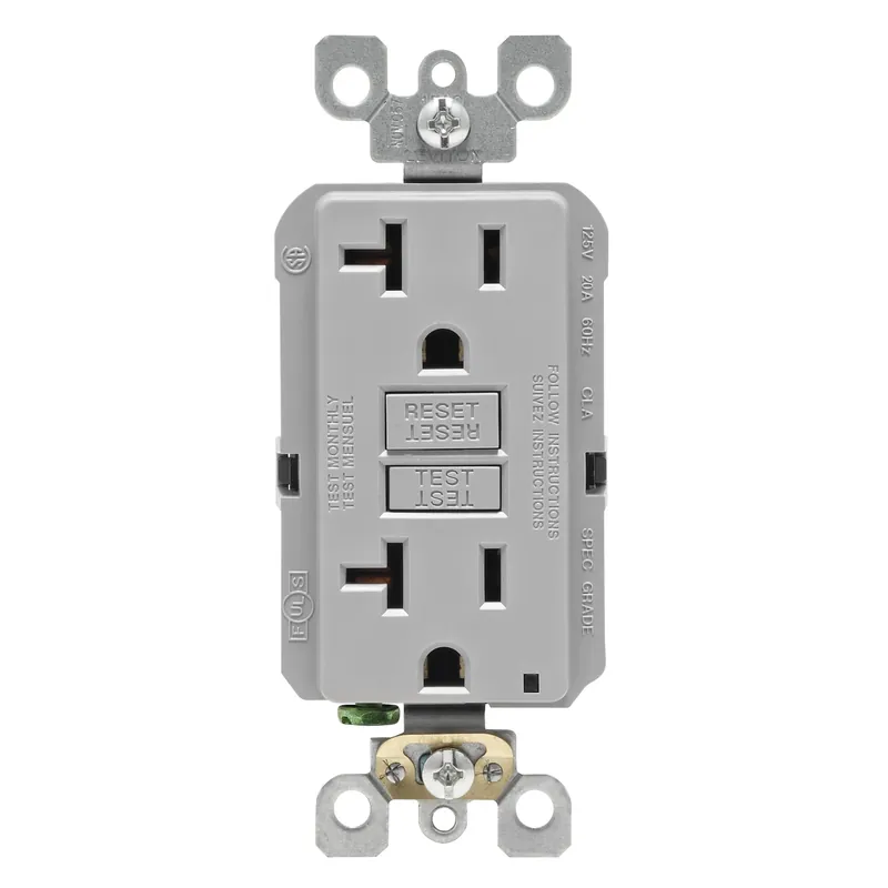Leviton 20 Amps 125 V Gray GFCI Outlet 5-20R 1 Pk