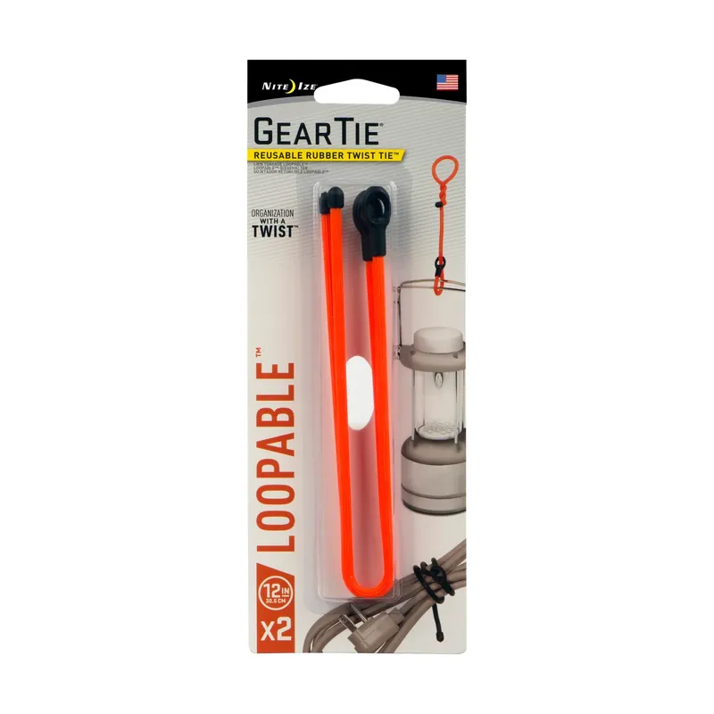 Nite Ize Gear Tie 12 In. L Orange Twist Ties 2 Pk