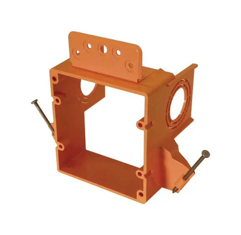 Square Pvc 2 Gang Junction Box Orange, Model Ezlv2-nwn