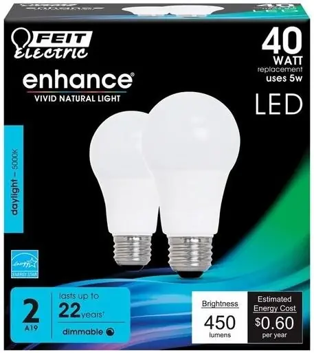 Om40dm/950ca/2 A-line Led Bulbs, 6.5 Watts, 120 Volts, White