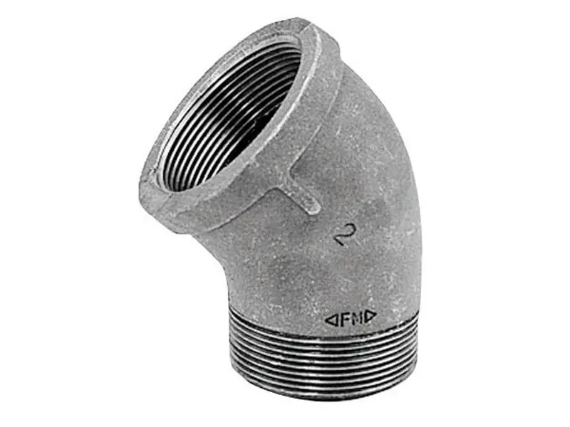1/4 In. Fpt X 1/4 In. Mpt Black Malleable Iron 45 Degree Street Elbow