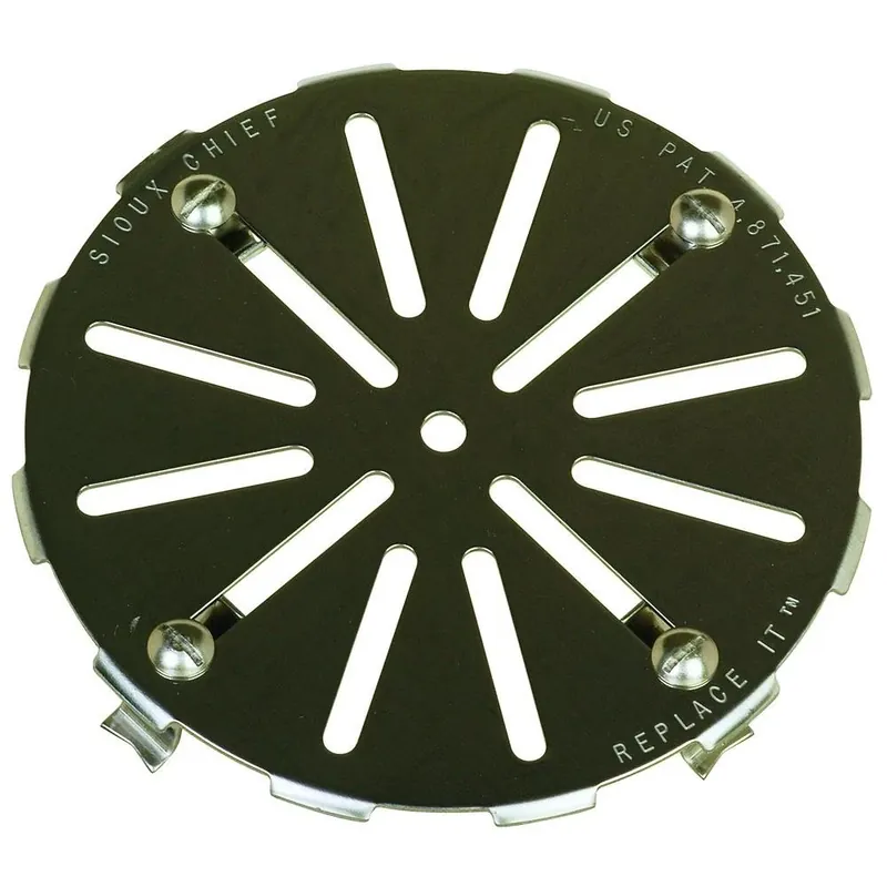 Gripper 7-1/4 In. Chrome Round Stainless Steel Floor Drain Cover
