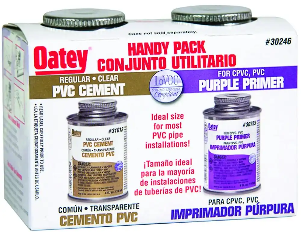 Oatey Handy Pack Clear/Purple Primer And Cement For PVC 4 Oz