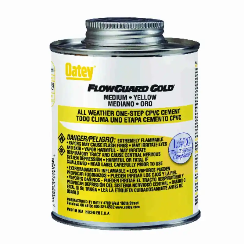 Flowguard Gold CPVC Yellow Pipe Cement, 8 Oz.