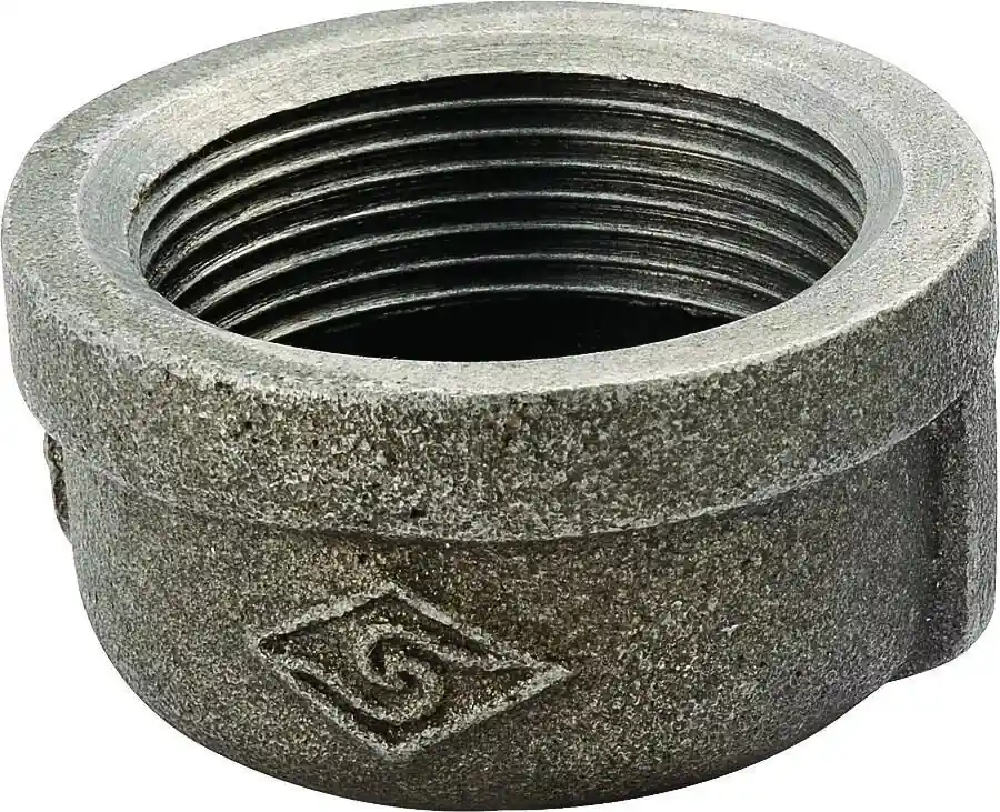 3/8 Inch Black Malleable Iron Pipe Cap, Model B300 10, 300 Psi