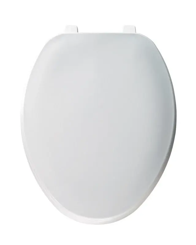Toilet Seat, Elongated, White Plastic