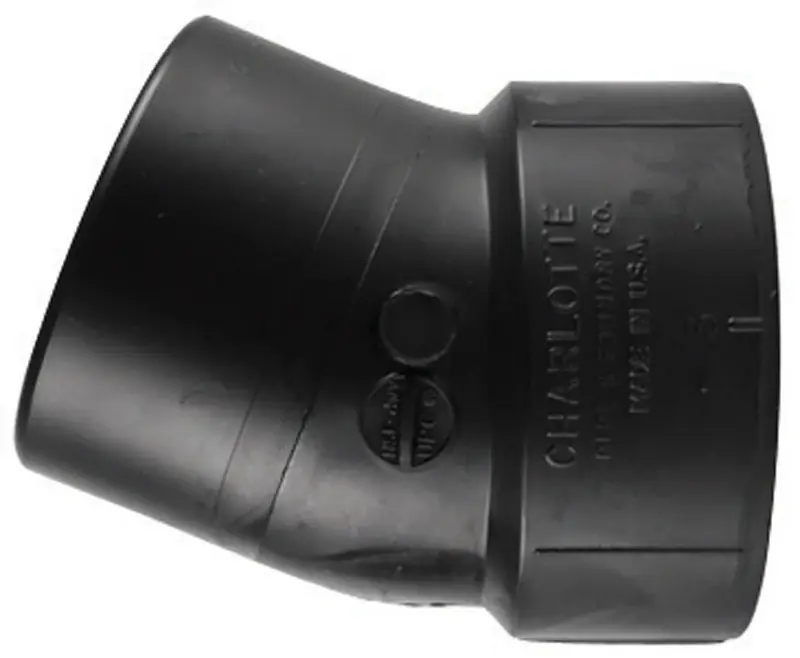 ABS/DWV 22-1/2-Degree Street Ell, Spigot X Hub, 2 In.