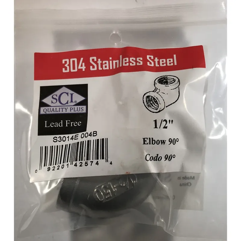 1/2 In. Fpt X 1/2 In. D Fpt Stainless Steel 90 Degree Elbow