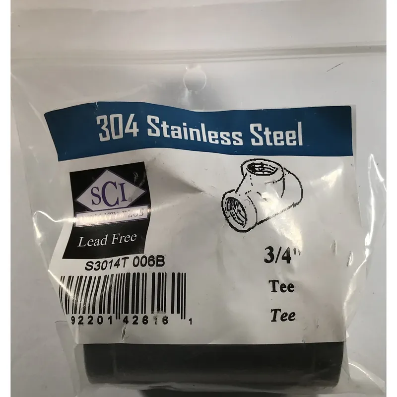 3/4 In. Fpt Stainless Steel Tee - Durable, Lead-free, Corrosion Resistant