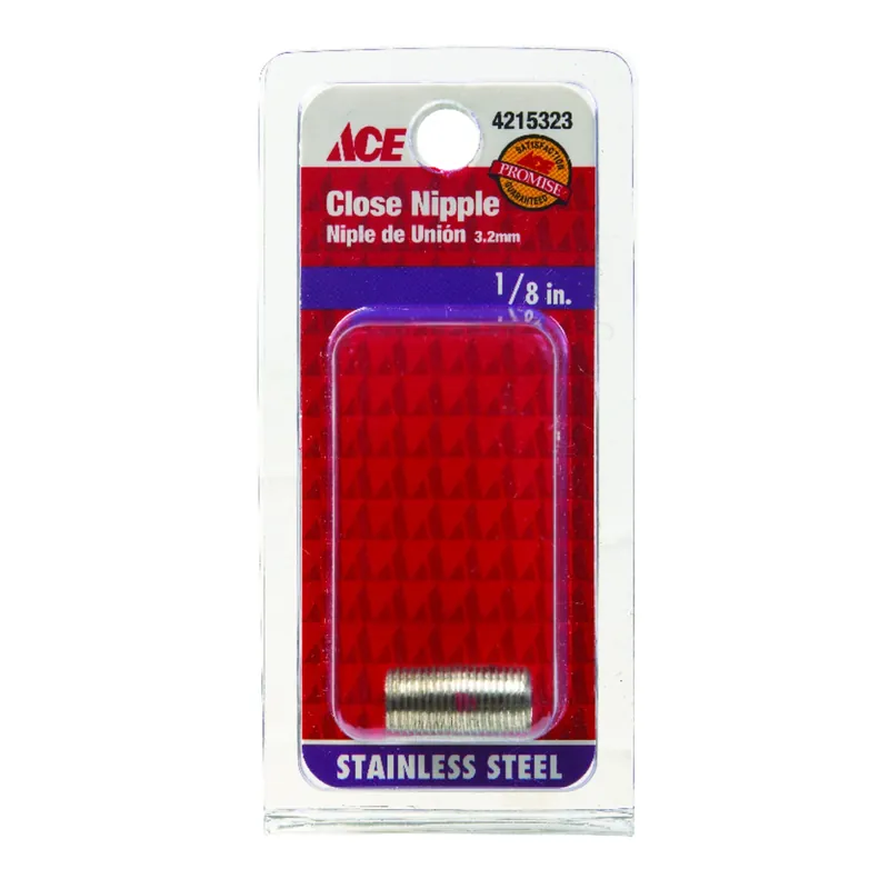 1/8 In. Mpt Stainless Steel Close Length Nipple - Model 4632100000