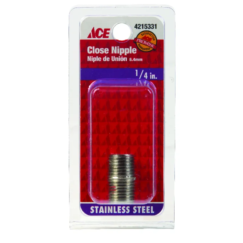 1/4 In. Mpt Stainless Steel Close Length Nipple - Model S8344ni002007b