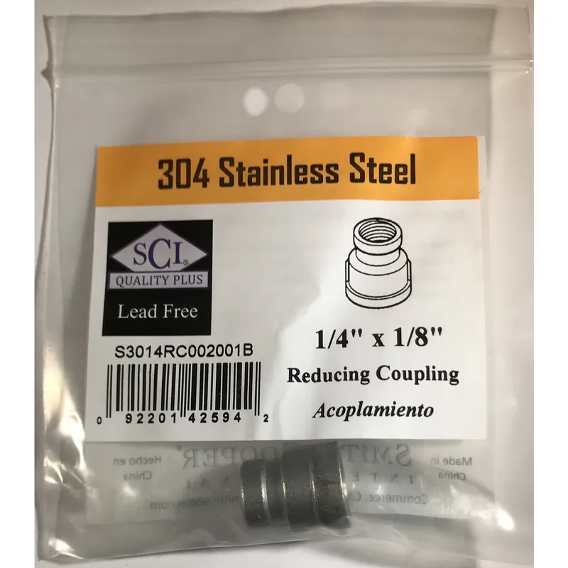 1/4 In. Fpt X 1/8 In. Fpt Stainless Steel Reducing Coupling