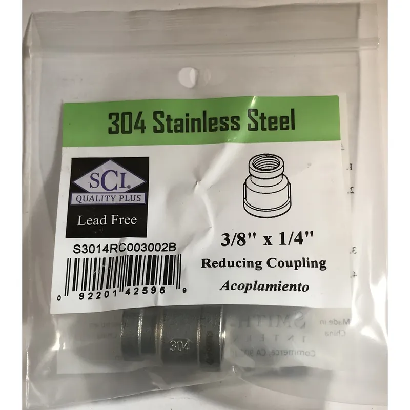 3/8 In. Fpt X 1/4 In. Fpt Stainless Steel Reducing Coupling
