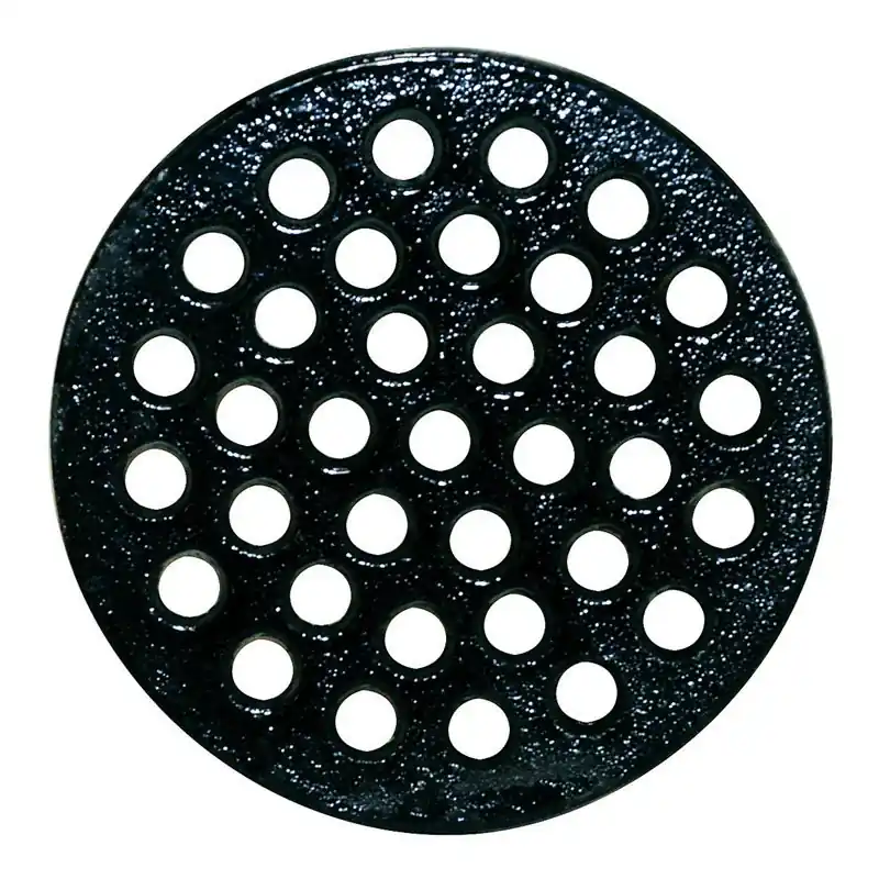 6-1/2 Inch Epoxy Coated Black Round Cast Iron Floor Drain Strainer