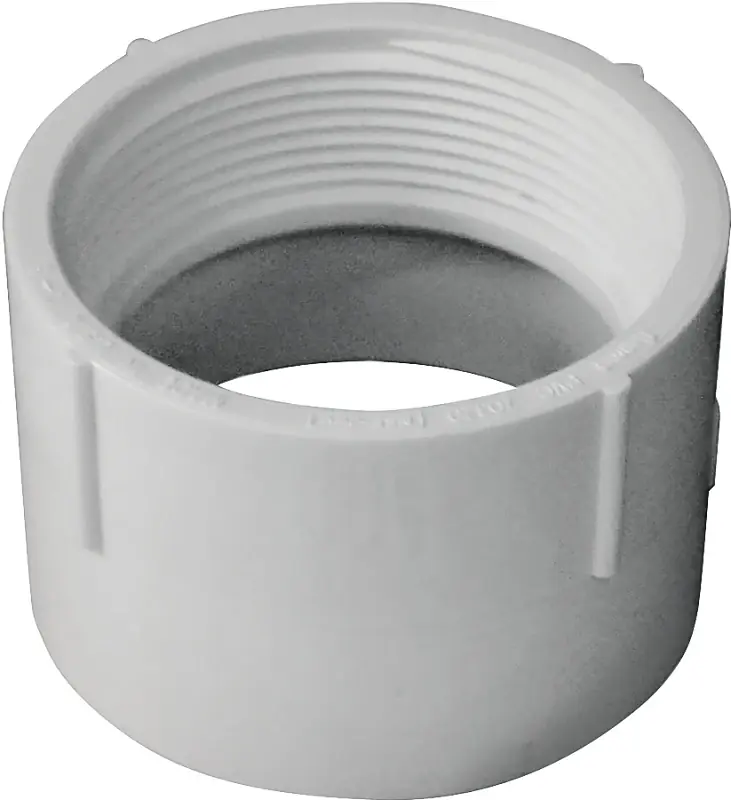 192892 Dwv Female Fip X Hub Pipe Adapter, 2 Inch Pvc White
