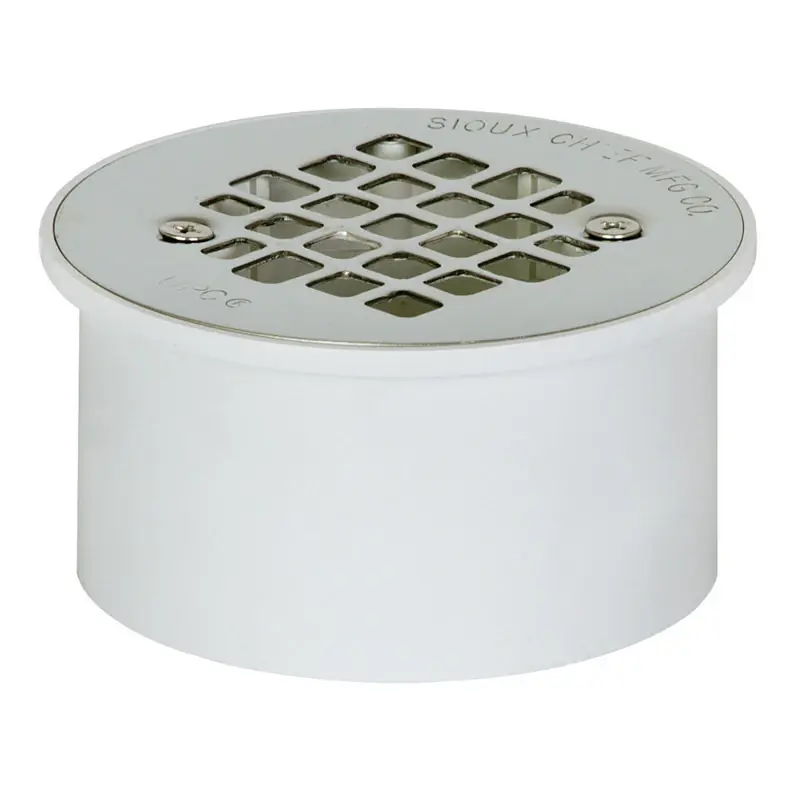 3 In. X 4 In. Pvc/stainless Steel Screw Floor Drain - Model 840-3ppk