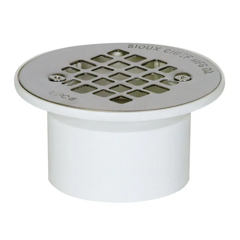2 In. X 3 In. Pvc/stainless Steel Screw Floor Drain - Model 840-2ppk