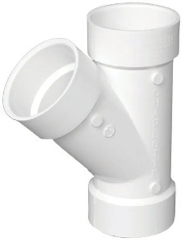 Charlotte Pipe Schedule 40 3 In. Hub X 3 In. D Hub PVC Wye 1 Pk