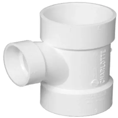 Charlotte Pipe Schedule 40 2 In. Hub X 2 In. D Hub PVC Sanitary Tee 1 Pk