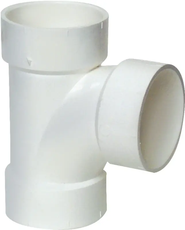 192153 Pvc Dwv Sanitary Tee, 3 Inch Hub Connection, White
