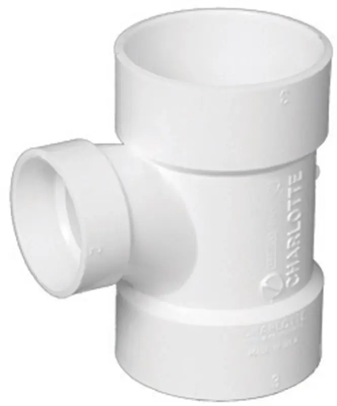 Charlotte Pipe Schedule 40 3 In. Hub X 3 In. D Hub PVC Sanitary Tee 1 Pk