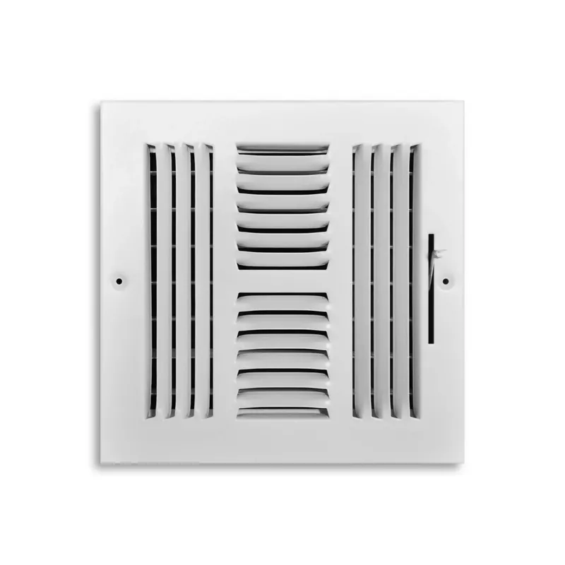 8 In. H X 8 In. W 4-way Powder Coat White Steel Wall/ceiling Register