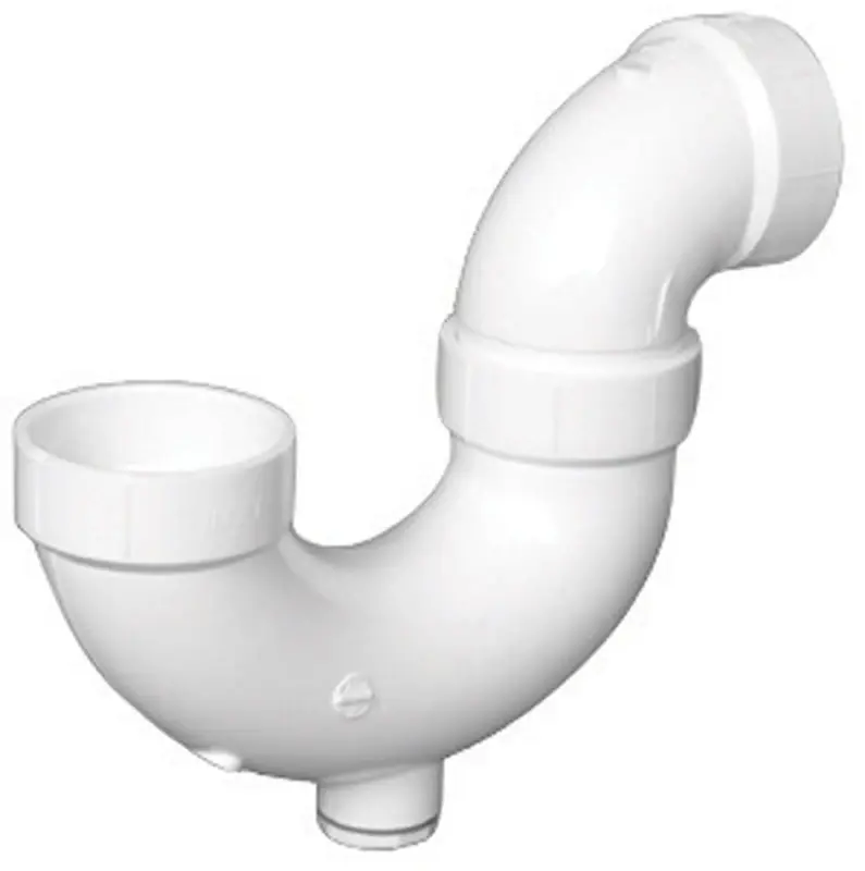 Charlotte Pipe Schedule 40 2 In. Hub X 2 In. D Hub PVC P-Trap With Clean Out 1 Pk