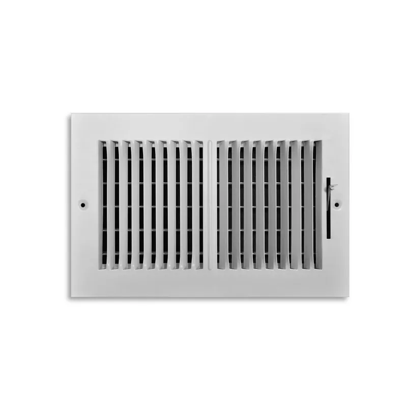 6 In. H X 10 In. W 2-way Powder Coat White Aluminum Wall/ceiling Register