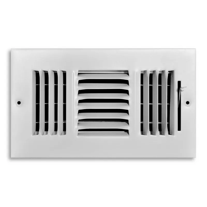 4 In. H X 8 In. W 3-way Powder Coat White Steel Wall/ceiling Register