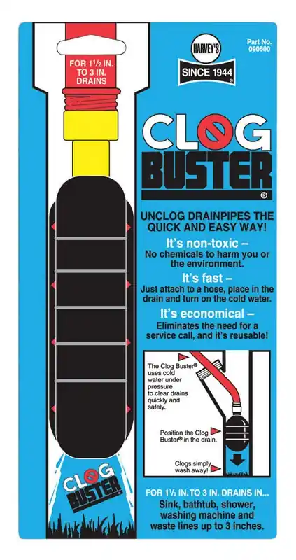 Clogbuster Drain Unclogger For 1.5" To 3" Pipes - Model 090600
