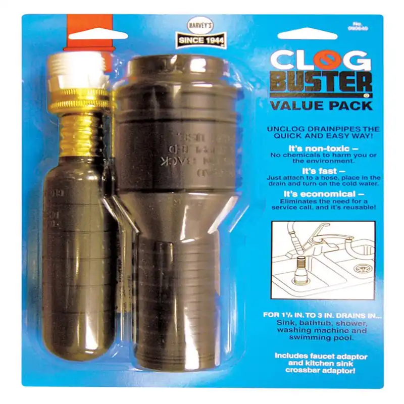 Clogbuster Plunger 1.5-3 In. Diameter With Hose Hookup And Adapters