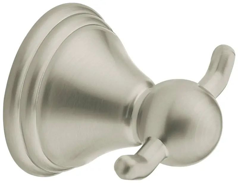 Preston Double Robe Hook, Brushed Nickel, 2 Hooks, Model Dn8403bn