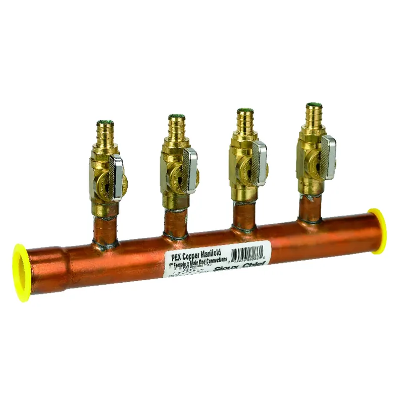 1 In. Cts X 1 In. Dia. Pex Copper 4 Port Manifold With Valves