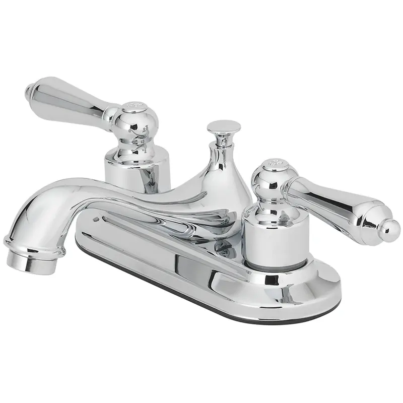 Chrome Two-handle Bathroom Sink Faucet 4 In. With Pop-up Drain Assembly