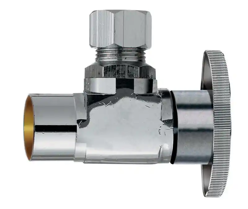 1/2 In. Fpt X 3/8 In. Brass Shut-off Valve - Quarter Turn Chrome Plated