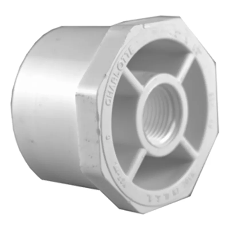 Charlotte Pipe Schedule 40 1-1/4 In. Spigot X 1/2 In. D FPT PVC Reducing Bushing 1 Pk
