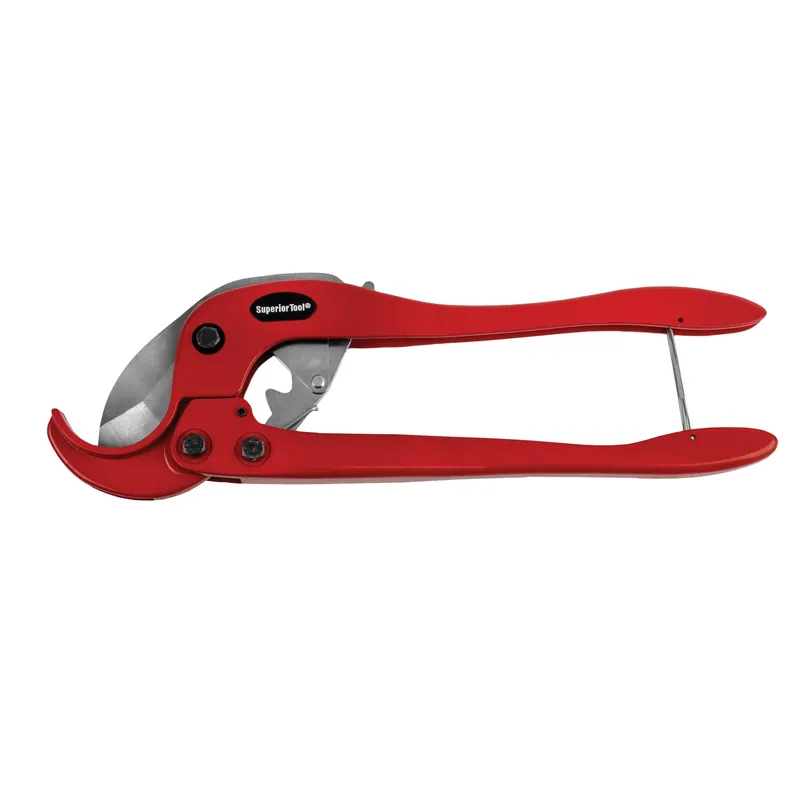 Ratcheting PVC Pipe Cutter, Cuts 2 In. Diam.