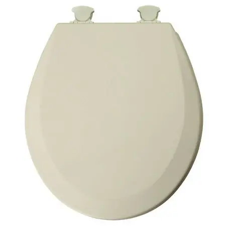 46ecb-006 Round Wood Toilet Seat In Bone Color
