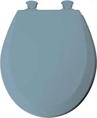 Round Molded Wood Toilet Seat With Easy-clean Hinge, Sky Blue, Model 46ec 034