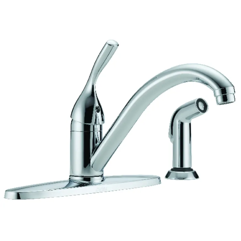 Classic Series Single-Handle Kitchen Faucet, Side Spray, Chrome
