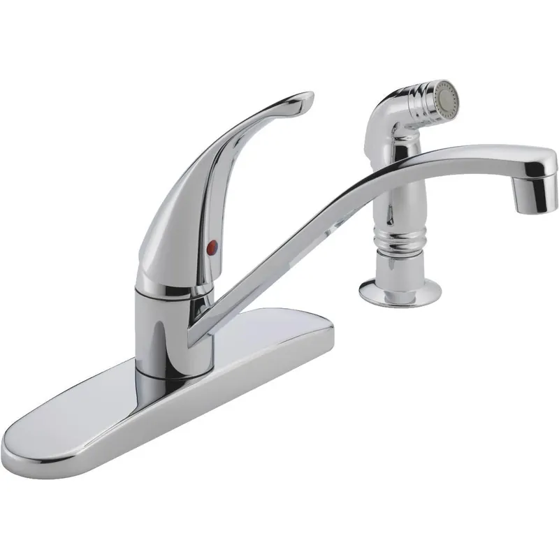 Frosty Christmas Tree With Chrome Finish Single Handle Lever Kitchen Faucet
