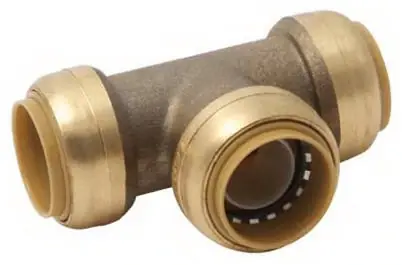Push-Fit Pipe Tee, Lead Free, 1 X 1 X 1 In.