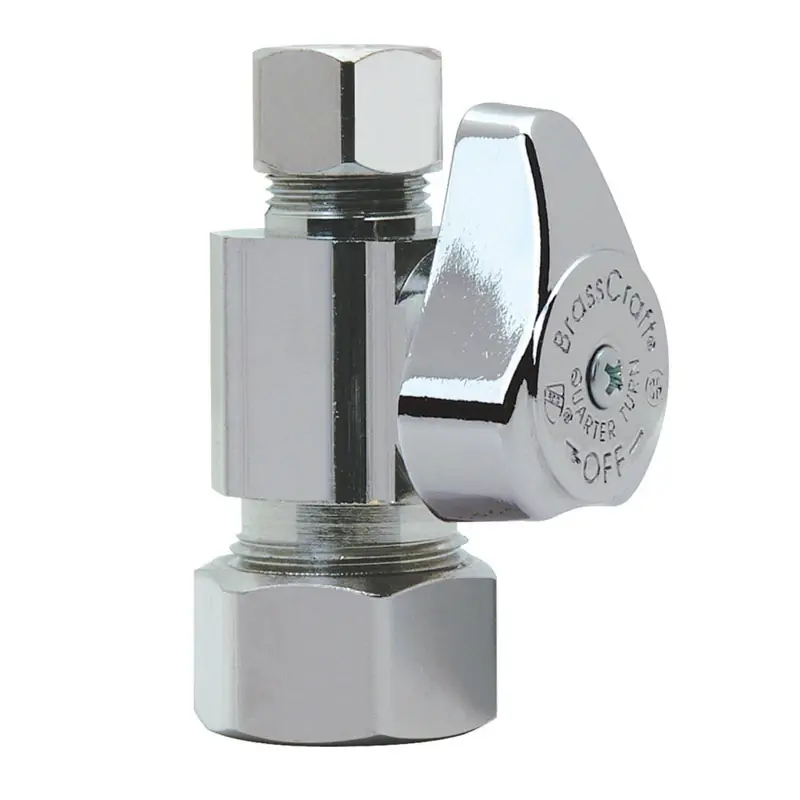 1/2 In. Compression X 3/8 In. Compression Brass Shut-off Valve
