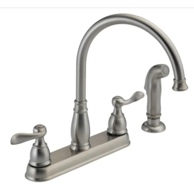Windemere 2-Handle Kitchen Faucet, Side Spray, Stainless Steel