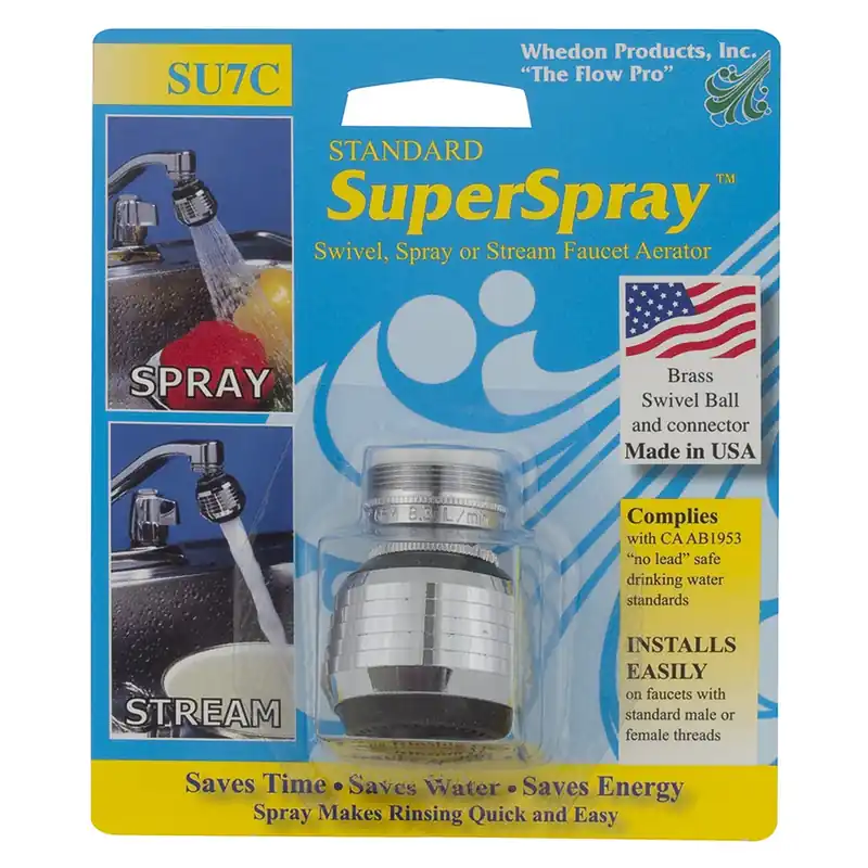 Super Spray & Stream Kitchen Faucet Swivel Aerator, Brass & Connector, Lead Free
