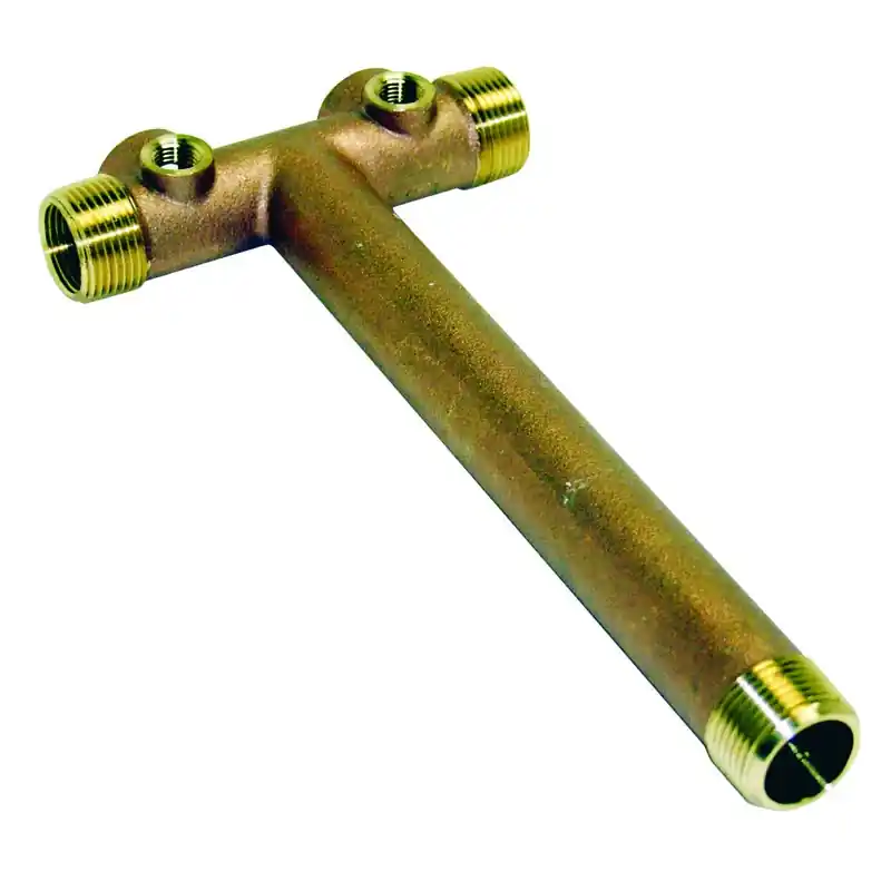 Tank Tee, Brass, 10 X 1-In.