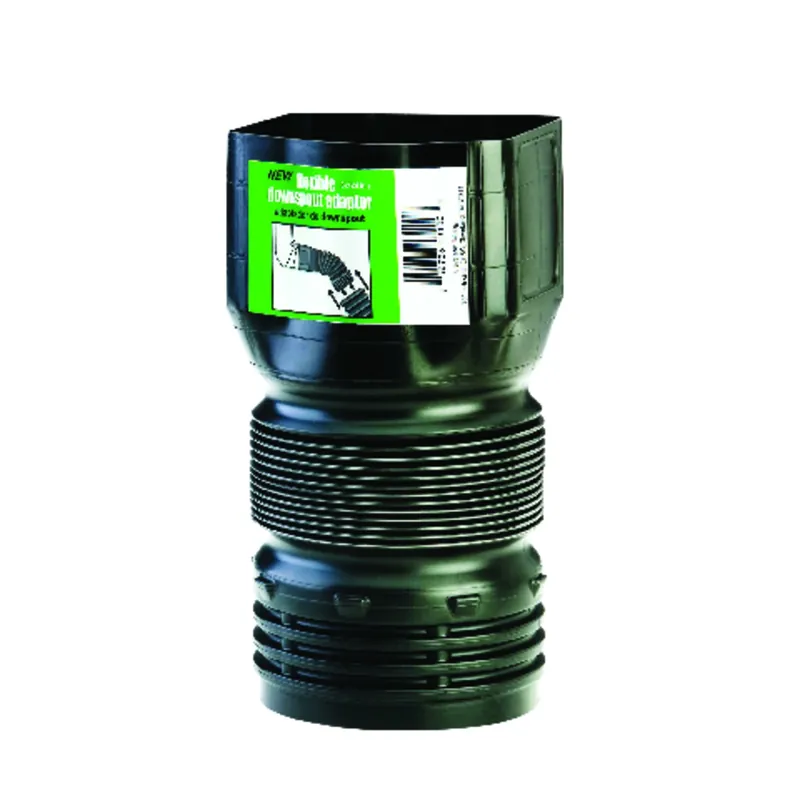 Flex-Drain 3 In. Snap X 4 In. D Snap Polypropylene Downspout Adapter 1 Pk